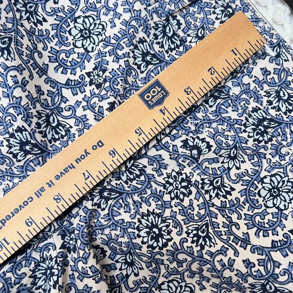 Ann Taylor LOFT Julie Fit Blue Floral Print Coastal Ankle Riviera Pants Women 4P - Picture 5 of 11
